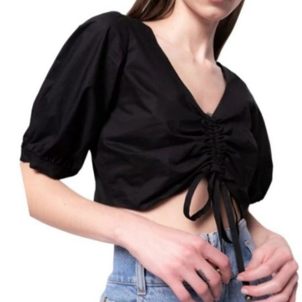 PINKO Venezia Casual/ Elegant Top Crop Black Sz 40